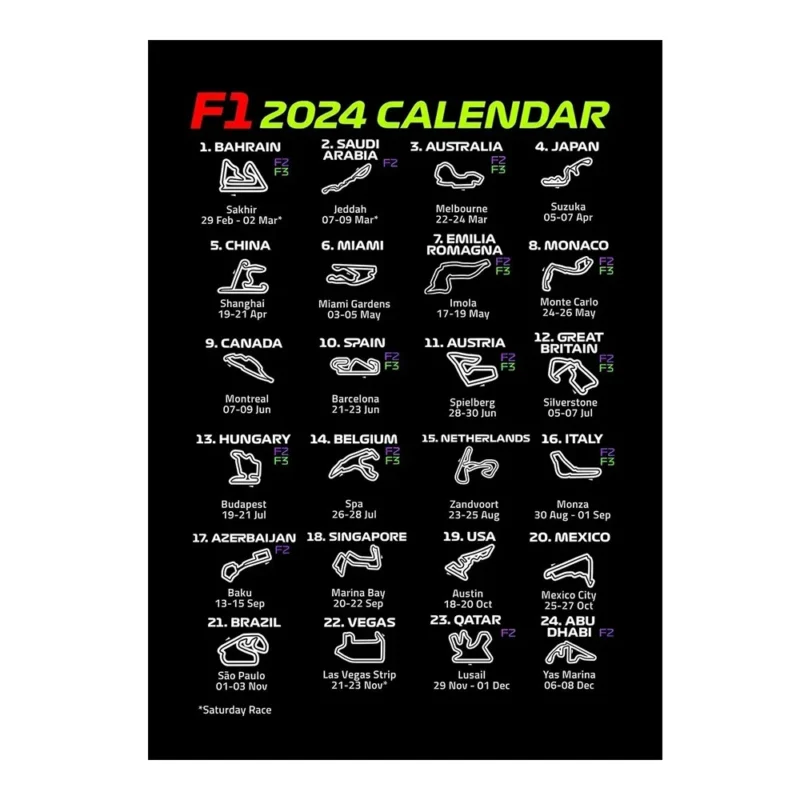 Calendrier circuits F1 saison 2024 – Image 8